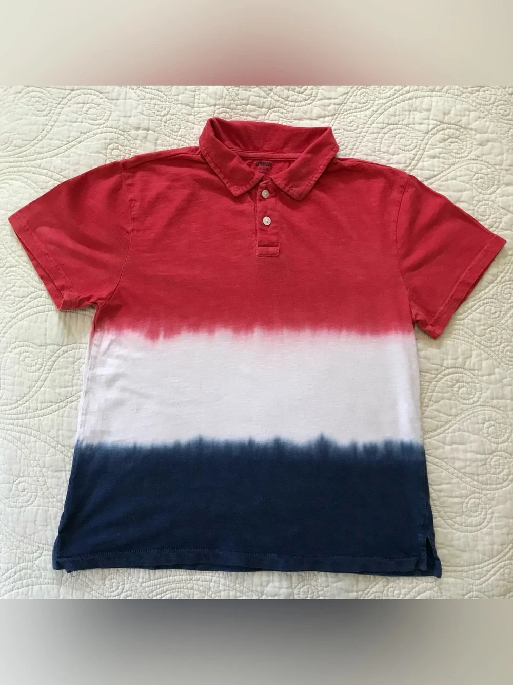 EUC Gymboree cotton polo shirt red white blue tie dye size XL 14